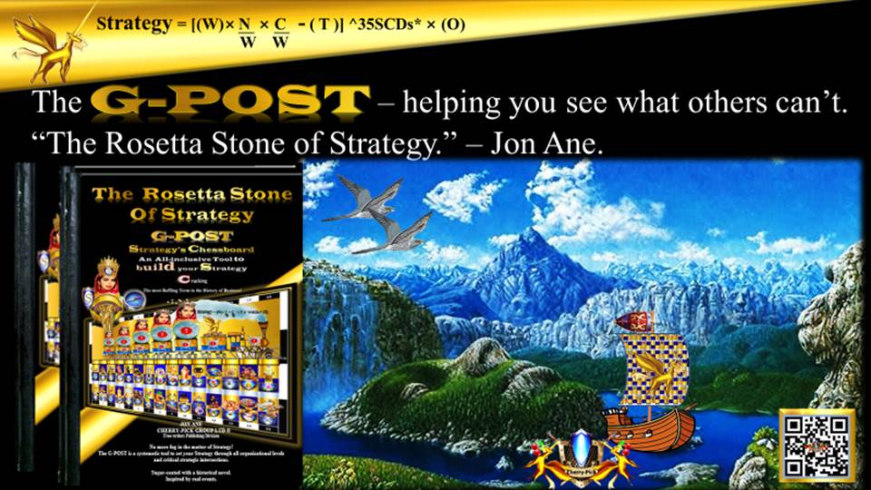 G-POST STRATEGY TOOL – strategy – The G-POST – helping you see what others can’t.

Jon Ane, The Rosetta Stone of Strategy