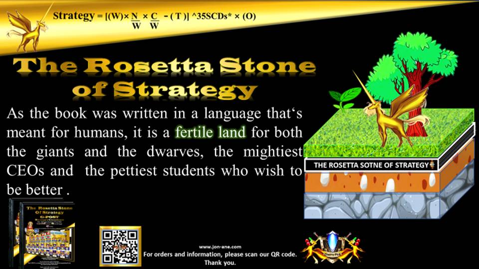G-POST STRATEGY TOOL – strategy – As the book was written in a language that‘s meant for humans, it is a fertile land for both the giants and the dwarves, the mightiest CEOs and the pettiest students who wish to be better. Jon Ane, The Rosetta Stone of Strategy.